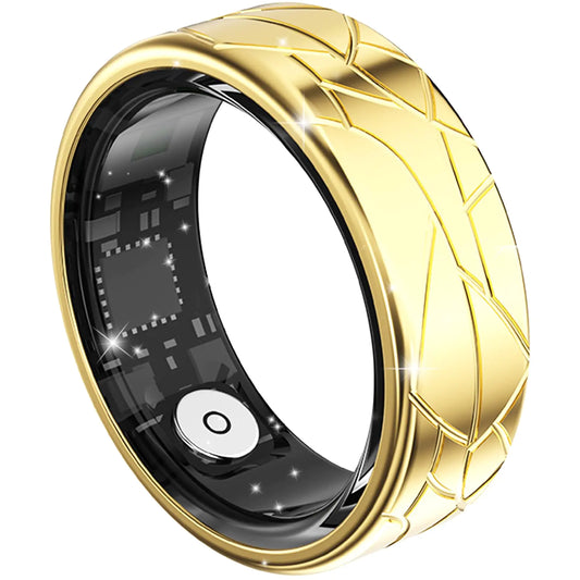 Anillo Inteligente uiulighy Rastreador de Salud para Hombres y Mujeres - Puede Deslizar Videos o Pasar Páginas, Rastreador de Actividad Física y Sueño (Oro 2.0 Talla 10)
